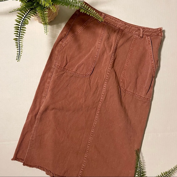 Mustard Seed Medium Burnt Pink Midi Skirt - Picture 4 of 9